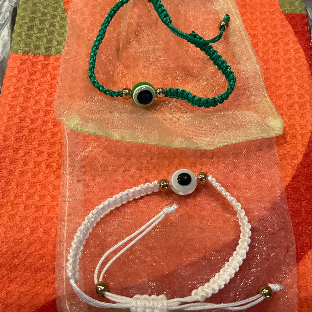 Lot of 2 Evil eye woven bracelets